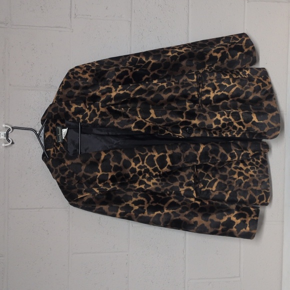 Harve Benard Velvet Giraffe Print Blazer, Size 16, Old Money, Vintage, 80's - Picture 1 of 6